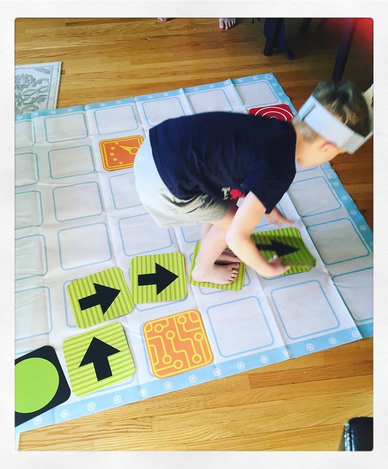 abburry's tweet image. My little guy learning to code!! #futurecoder #robotraces #coding