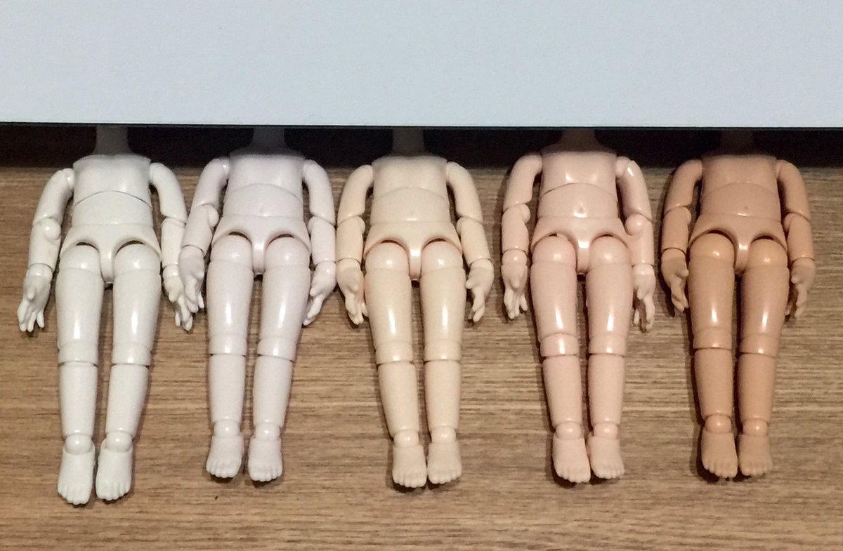 11cmオビツボディ ホワイティ マグネット付 4体セット ☆オビツドール