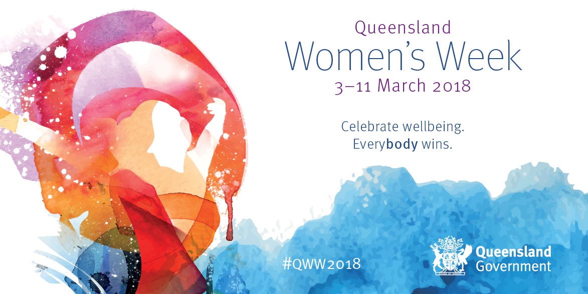 YWCAQLD's tweet photo. Ready to celebrate Queensland Women's Week. Check the website for events on near you. https://t.co/qDrKyiA3ea #QWW2018 https://t.co/h5X5Om4eyY