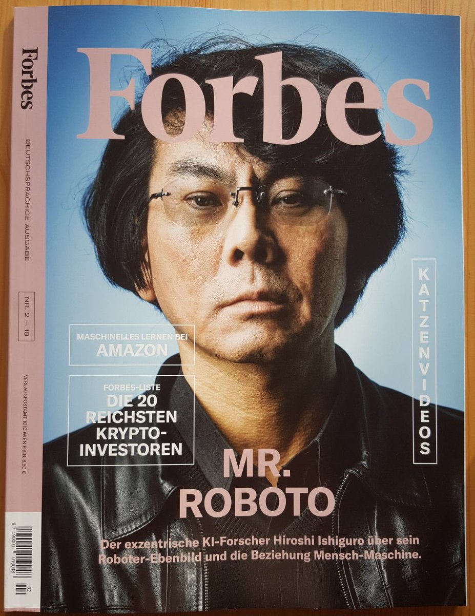 MCoeckelbergh's tweet photo. Robophilosophy in the media: interview with Hiroshi Ishiguro in the German edition of Forbes
https://t.co/B5c8gJy4s0 https://t.co/KuwgDzjUpS
