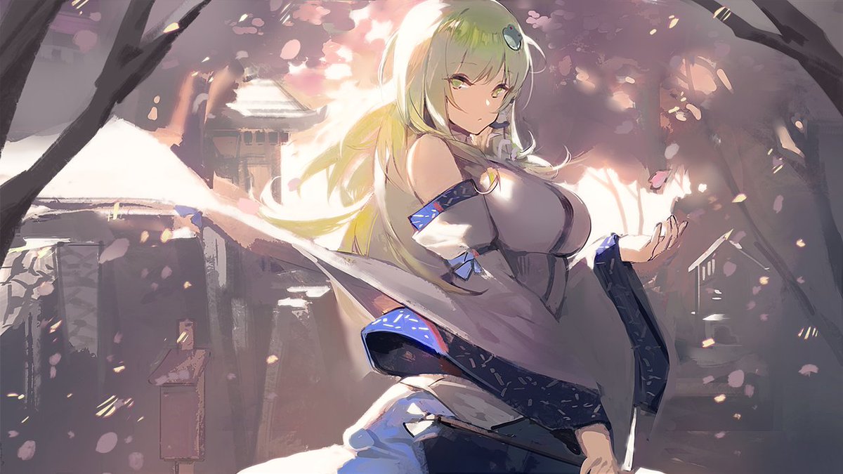 東風谷早苗 「春が来ました
桜の道
さなえ 」|木shiyoのイラスト
