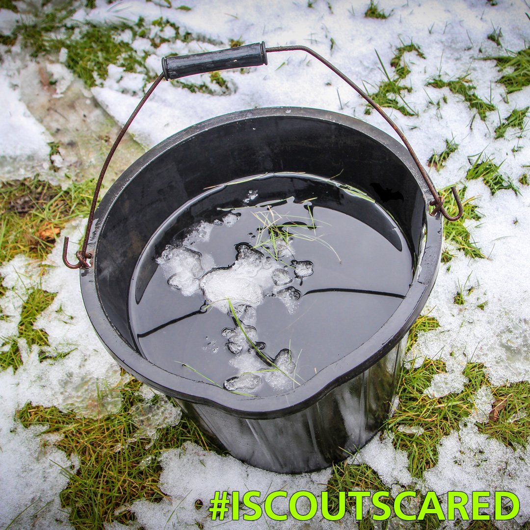 We headed out to check on our captured T-shirt shredding snow zombie to find it is no more... We are now all safe!
.
#scarefest2018 
.
#iscoutscared #scarefest #iscout #ukscouting #scouts #explorers #guidinguk #rangers #gilwellpark #watchthisspace #snowfun