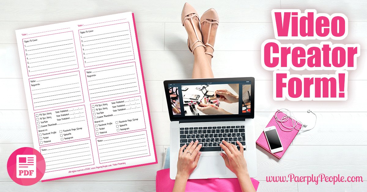 Make Better Videos Faster!!! Video Creator Form, YouTube, Video Planner, Content Blogger Vlogger, For Video Bloggers #youtuber etsy.me/2Fec79v