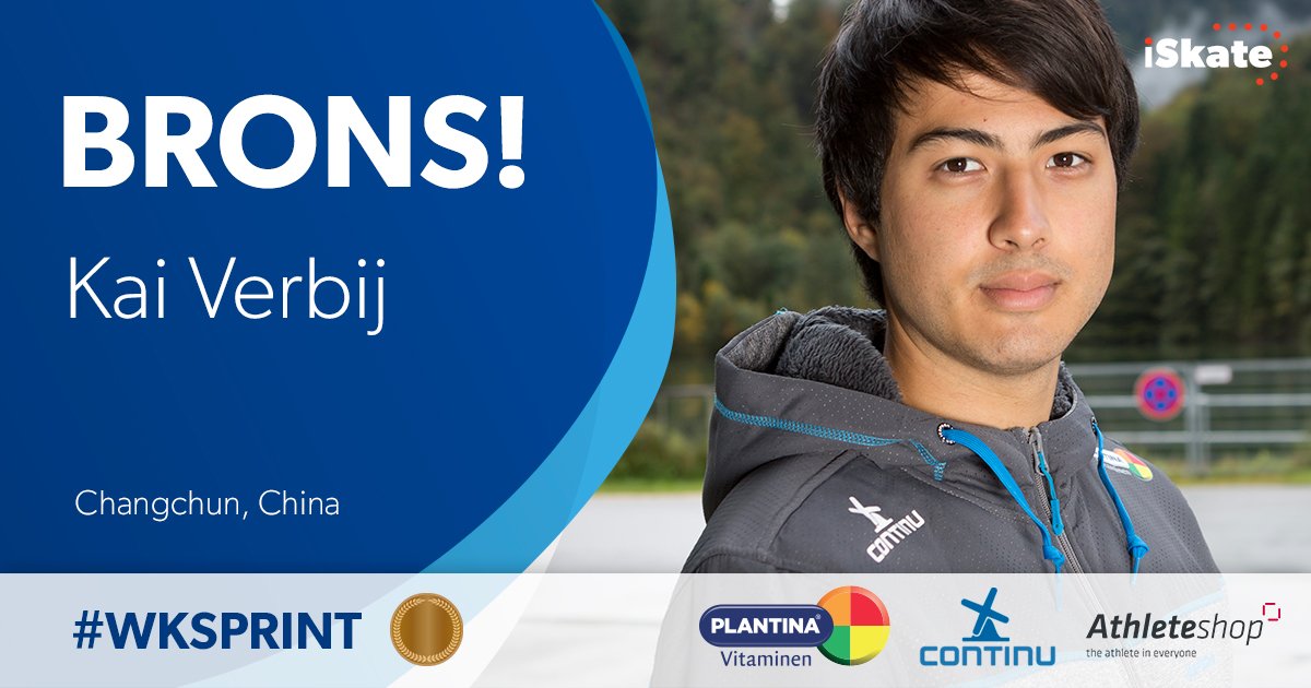 teamplantina's tweet photo. Met een derde plek op de tweede 1000M (1:09.47) wint @kaiverbij brons op het #WKSprint! #Plantina #ContinuNL #Athleteshop #iSkate https://t.co/yuvCI2pABL