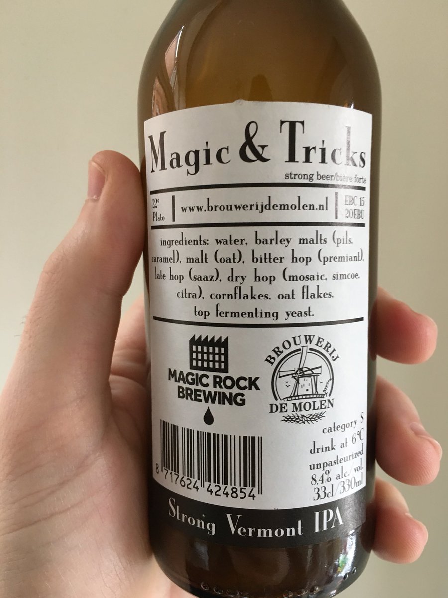 DRoyHawkwind's tweet photo. @NeverOffie @molenbier @MagicRockBrewCo this is a beast! Tastes like a pale barley wine - loved it! #loadsofhops #deepflavour https://t.co/uMe8omAVTD
