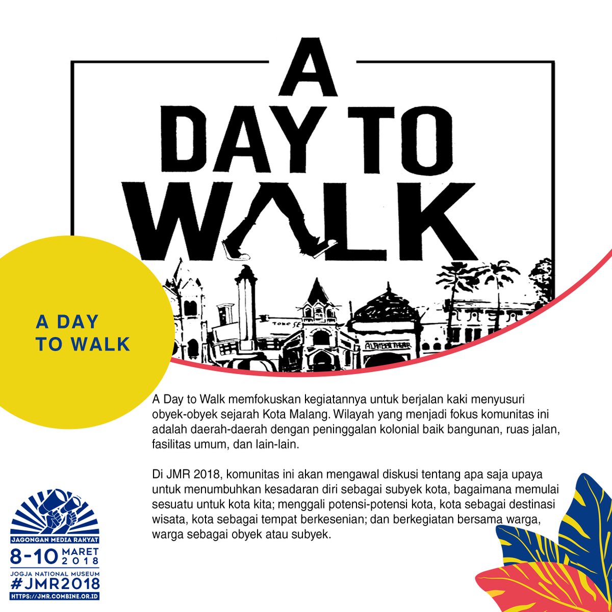 combineri's tweet photo. Sejak awal berdiri, @ADayToWalk memfokuskan kegiatan untuk berjalan kaki menyusuri obyek-obyek sejarah #KotaMalang ,  selengkapnya baca di https://t.co/pdhY4MtOqC #mediakomunitas #KampungMedia #JMR2018 #gayawargaberdaya #jogja #jogjakarta https://t.co/e0oJakQP7k