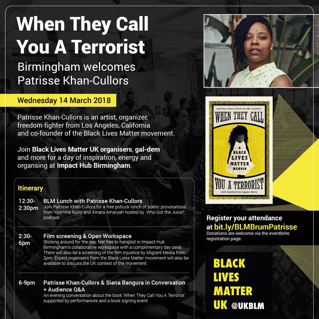 aliyahhasinah's tweet photo. First and foremost these Birmingham @ukblm events are for black people. So snatch a ticket because this shit is for us by us and we’ve got movement fi mek. 

Come through to @ImpactHubBrum 
Free food
Donation tickets 
BLM co-founder talks
Supporting local artists

Tell a bredrin https://t.co/ld8SyXV8hp