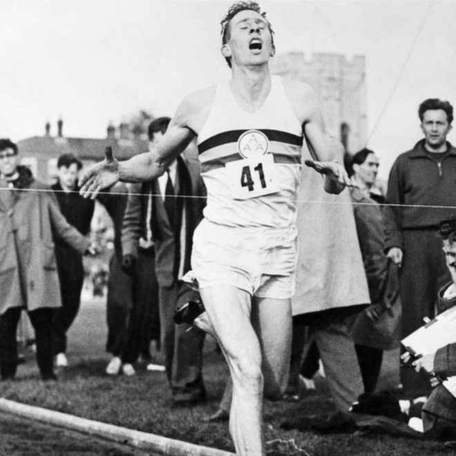 jgault13's tweet photo. "A new meeting and track record, and which—subject to ratification—will be a new English Native, British National, All-Comers, European, British Empire and World Record. The time was three..."

RIP Roger Bannister https://t.co/IpKaRdzoKF