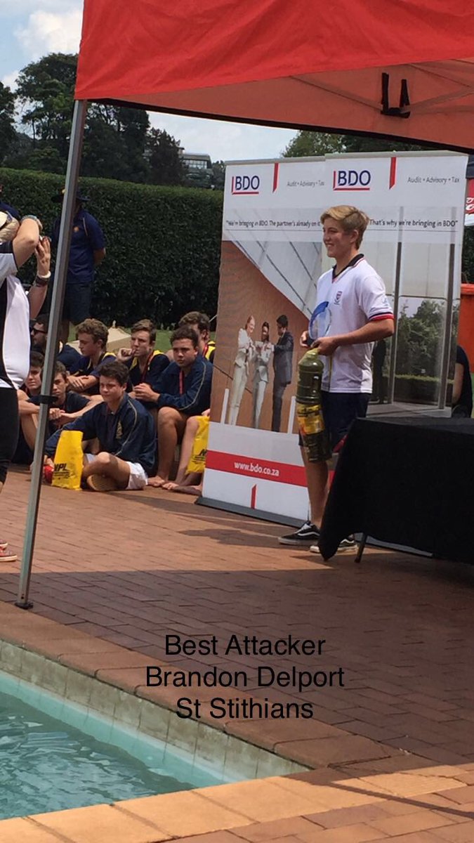 IndigoWaterPolo's tweet photo. Special awards BDO Indigo 2018
Best Goalkeeper:
Matthew Rundle - @stdavidsinanda 
Best Defender:
Manqoba Bungane - @stdavidsinanda 
Best Attacker:
Brandon Delport - @ststithians 
Most Improved player:
Daniel Squazzin - @ststithians https://t.co/BxtWDW6ls0