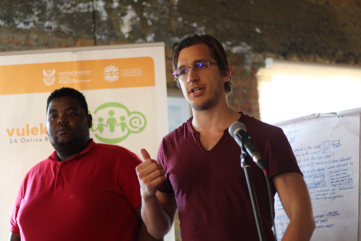 TiyaniTee's tweet photo. Team EKSE doing their presentation at #NTBDHack. #BudgetHack #BudgetData #Budget2018 https://t.co/yCu2zjhrHv