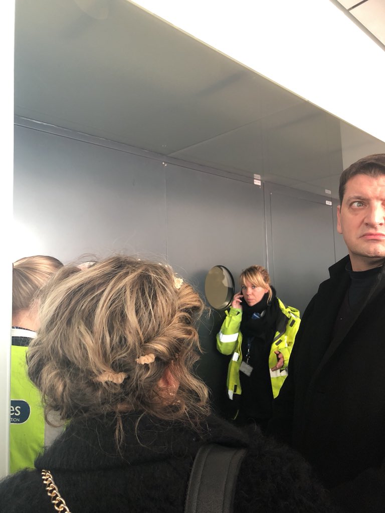 Mack_PR's tweet photo. @Delta we’re stuck in an arrival hall in AMS. No one can open the door and I’m about to miss my connecting flight. HELP! https://t.co/mc74w7WUmb