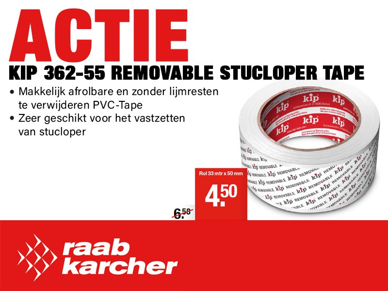 De removable stucloper tape van KIP is nu in de aanbieding! >> goo.gl/MXZs8R