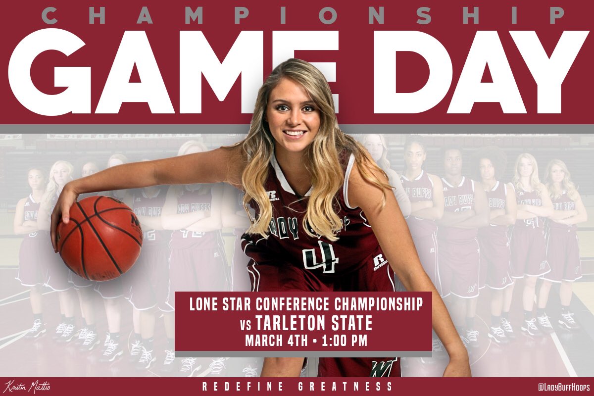 WTAMU_WBB's tweet photo. IT'S GAMEDAY. 🏀

Lady Buffs 🆚 Tarleton State                                           🕖 1:00p.m. 
📍 Dr.Pepper Arena                                                                                  #ReDefineGreatness🏀 https://t.co/WNDNrdJekI