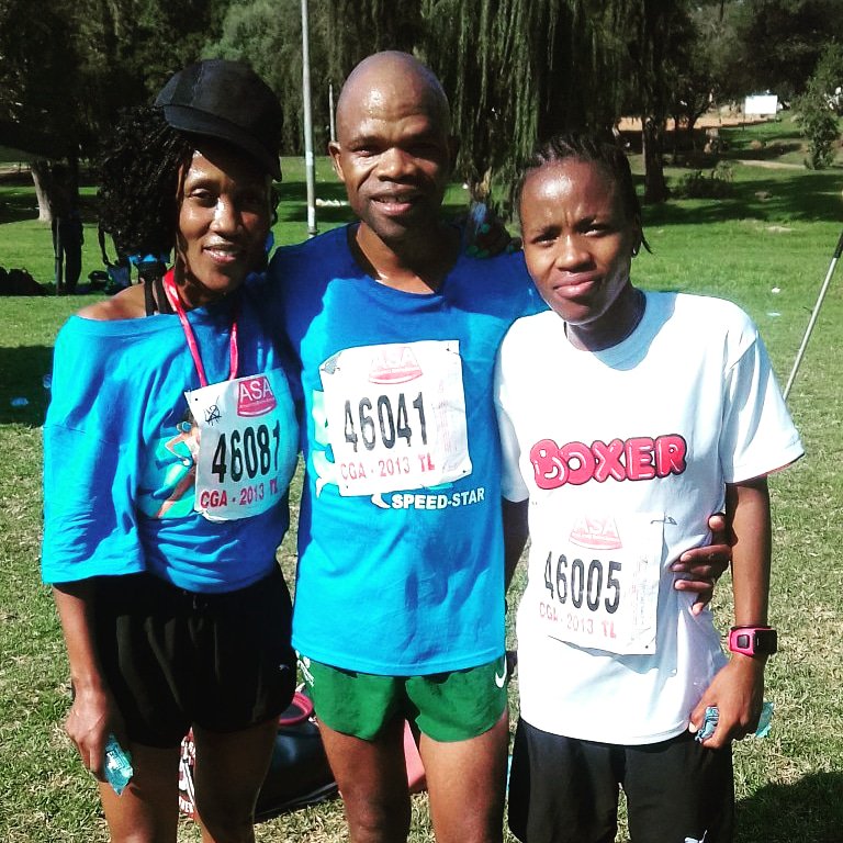 TeamMassmart's tweet photo. A day after winning the #marakelemarathon @LizzyBabili got out to support #runwithmapa. Great win in the #ladiesrace for Glenrose Xaba #teamwork #prettytough #running #runningcommunity #runningdevelopment https://t.co/8mTHSbZn8V