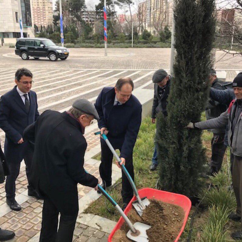 natalbrzezinski's tweet photo. Mark planting a tree in honor of his Dad in Baku. Proud of Mark for carrying his father’s legacy while also creating his own as a modern diplomat and impact investor. He gave a great speech on modern diplomacy in Baku! @morningmika https://t.co/IoAqNU8EUU