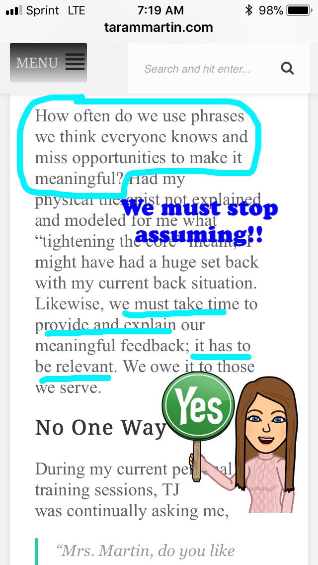 tamaraletter's tweet photo. An must-read post by @TaraMartinEDU! “Flexing Through Life” https://t.co/IjcdJ0DI1T I am so inspired by the blogs people write! #booksnaps #blogsnaps #tlap #REALedu #joyfulleaders #sunchat #leadLAP https://t.co/BKkLdVEqdY