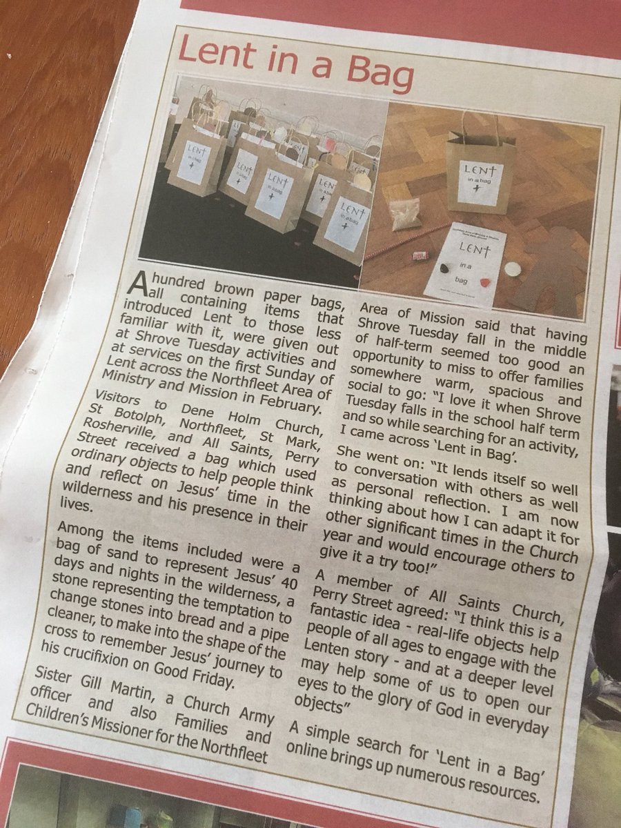 SisterGill_CA's tweet photo. A bit chuffed to be featured in the diocesan newspaper 😊 #LentinaBag https://t.co/F541OEDOrp