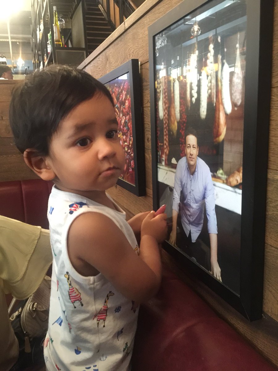 Lunching at Uncle <a href="/jamieoliver/">Jamie Oliver</a> ‘s joint in <a href="/MelroseArch/">Melrose Arch</a> SA #babyValessio #Italian