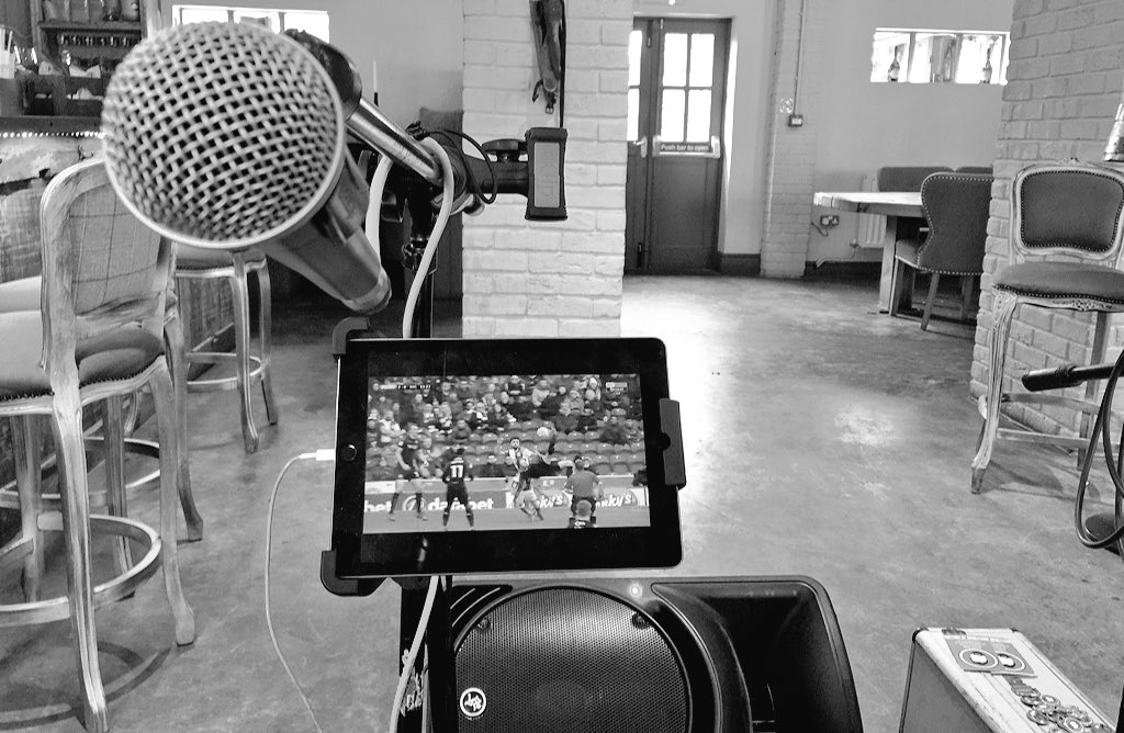 thebeardband's tweet photo. At todayโs #gig @PisteSandbach two hours early can only mean one thing..
#football @LaticsOfficial v @Rovers
#itsnotlookinggoodsofar #shouldastayedinbed #gerrinbattered #upthetics @EFL @SkyBetLeagueOne @EASPORTS #wiganer #piepower #doesanybodyreadrightdowntothebottom https://t.co/E0dXaCIJqI