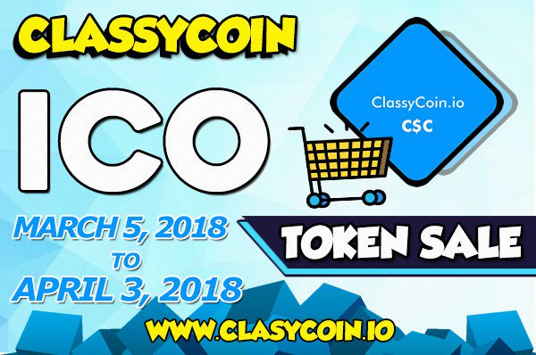 ClassyCoin's tweet photo. Less than 24 hours before #ClassyCoin #ICO kicks off! Get whitelisted &amp; Buy on the 1st day to get 25% bonus
https://t.co/eRPHZ8NNko

#ClassyCoinNetwork #blockchain #TokenSale #Crowdsale #Ethereum #BTC #ETH #Crypto #ICO #Cryptoworld #Events #decentralized #Invest #socialnetwork https://t.co/ljcmnP7Bty