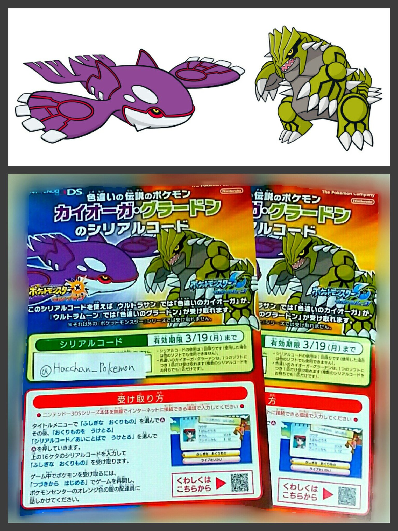 はっちゃん Sur Twitter プレゼント企画 シリアルコード配布 配布ポケモン アルセウス 色カイオーガ Us 色グラードン Um マナフィ メロエッタ フーパ 色ベベノム 1人1匹まで 参加方法 フォロー Rt 欲しいポケモン名をリプ 1人1匹