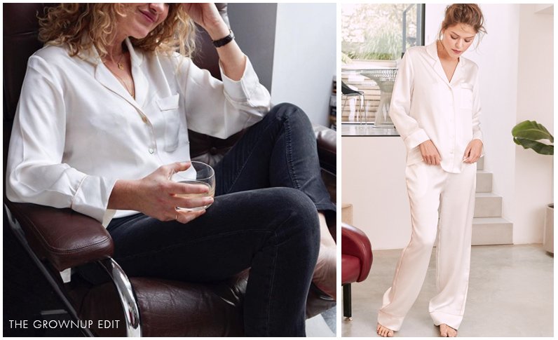 fleurofengland's tweet photo. Are you brave enough to wear your pyjamas out of the house? @thegrownupedit shows us how to style the Signature ivory pyjama top for a night out with skinny jeans and elegant jewellery. 

https://t.co/0TvR5c5UUw https://t.co/W38wiV2jvL