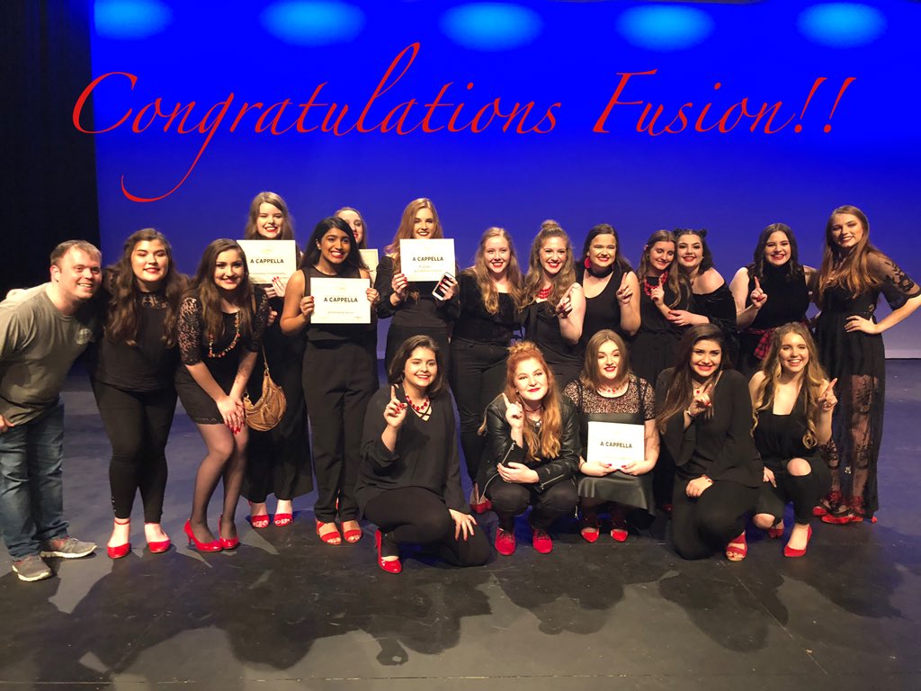 AngeAsplin's tweet photo. Congratulations Marcus Fusion! 1st place last night at ICHSA competition in San Antonio!#ICHSA @MarcusChoir @MarcusFusion https://t.co/7PyHaMxGkY