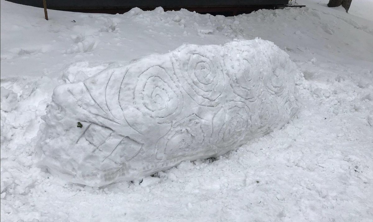 @JackmanNeil The entrance stone at Newgrange! #sneachtageddon #sneachtaology @sylviayoga @DesignNutter @glendoherpark @MassyFriends @HellfireMassy @acloudonastring @LovinDublin #StormEmma #BigThaw @rtenews @RTECountryWide @ballinteernews @tallaghtecho @IrishTimes @ianoriordan @SeanMoncrieff