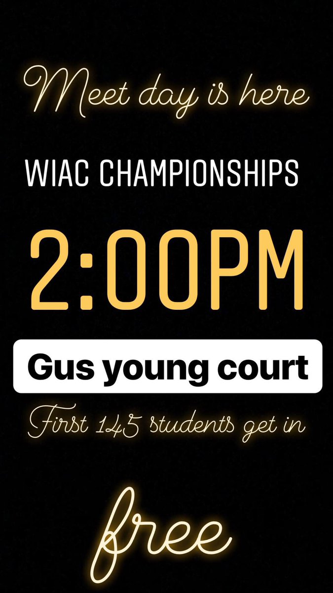GustieGym's tweet photo. It’s Championship day! This only happens once every 8 years at Gustavus...don’t miss out! #ttp #rockon #yeet https://t.co/ewvnohdP10