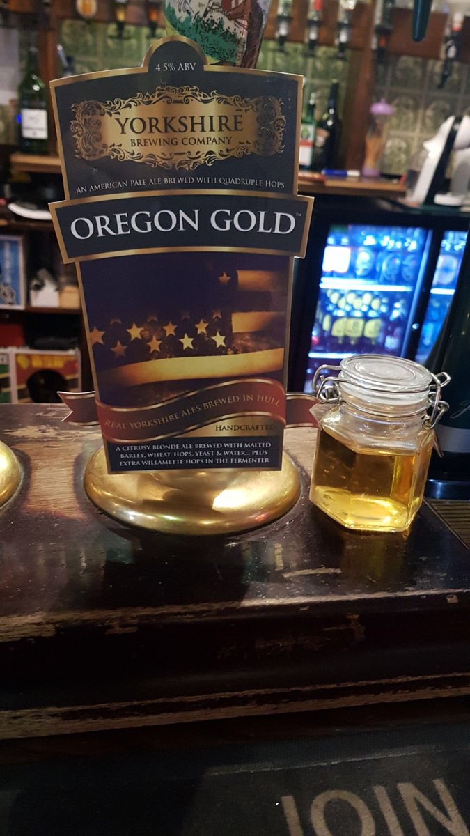 StationInnHull's tweet photo. Another @YorkshireBrewCo beer is now OTB. #oregonGold. Thereβs more #locale from @CraftyLilBrew and @angelbrewing in the cellar. @HullCAMRA https://t.co/NmoHQQa3Mp