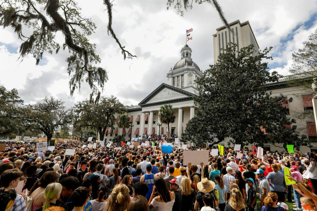 Reuters's tweet photo. Florida Senate rejects ban on assault weapons, votes to arm teachers https://t.co/5aFVR0uJHU https://t.co/SMWUweE1V7
