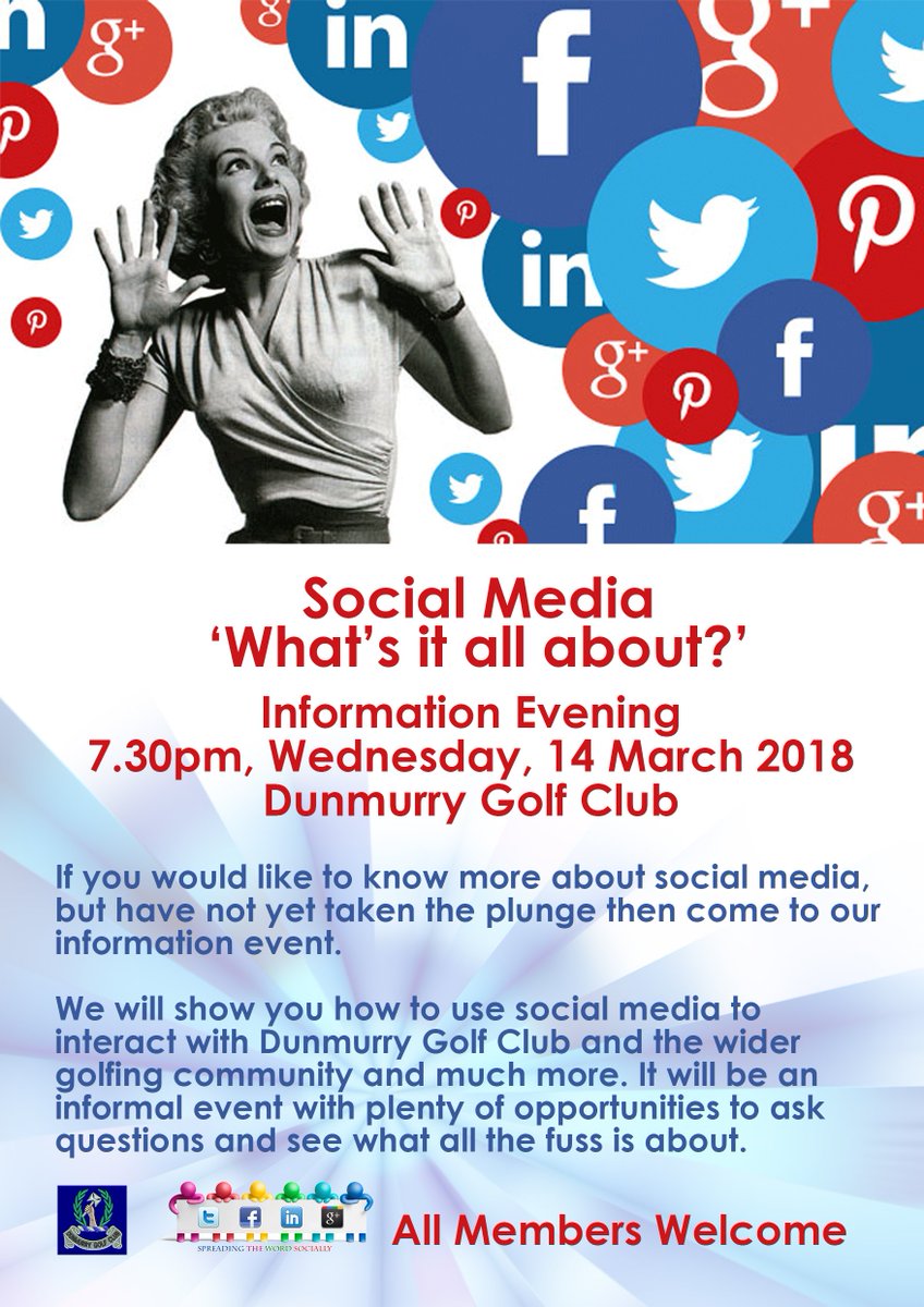 If you would like to know more about social media come to our information event at 7.30pm Wed 14 March 2018 in the Clubhouse. We will show you how to use social media to interact with the club and the wider golfing community and much more. It will be very informal 📱⛳️