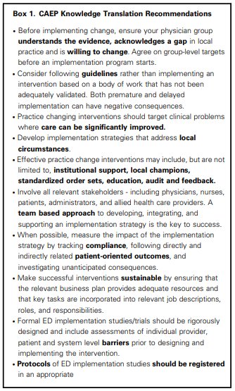 Brent_Thoma's tweet photo. Now up on FirstView @CJEMonline - our Consensus Conference paper outlining 10 recommendations for implementing change in the ED! https://t.co/uBjLrcElId