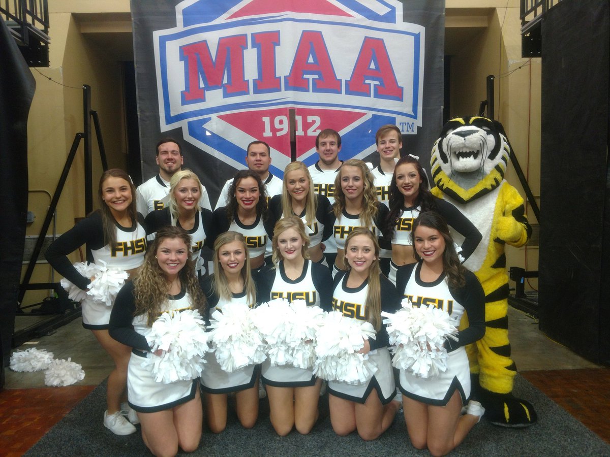 FHSUCheer's tweet photo. We are excited to cheer on our Lady Tiger Basketball team to an MIAA Tournament Championship today!!! 🐯🏀🏆 #joinus #defendthecourt #fhsucheer #miaa https://t.co/z7B2luogJO