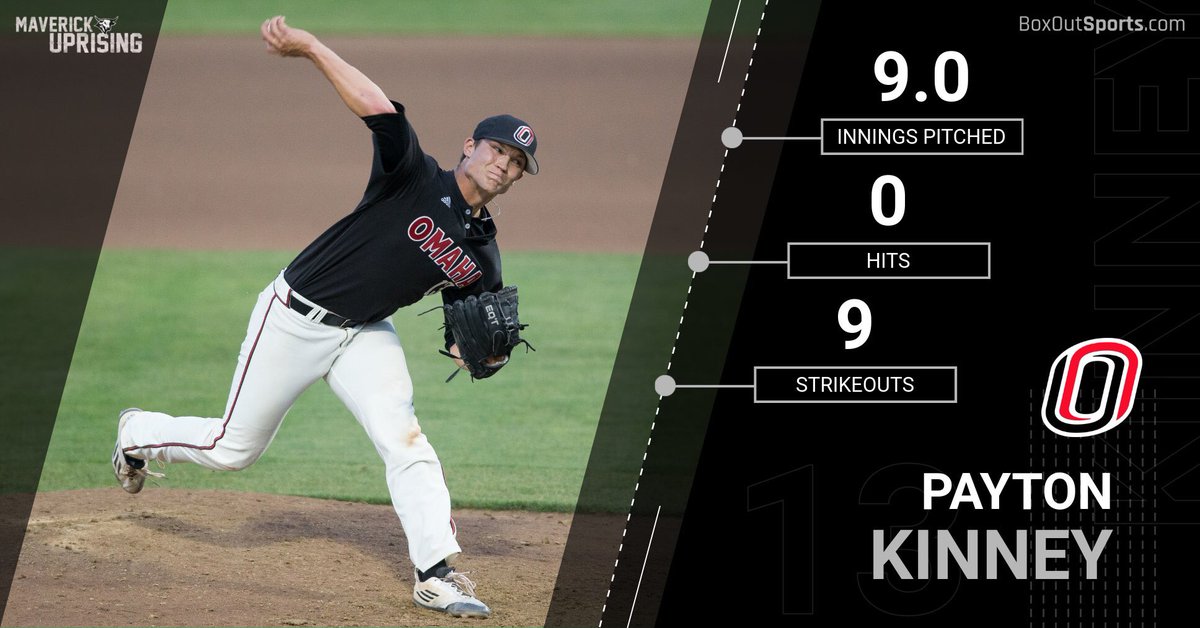 OmahaBSB's tweet photo. 🚨 NO-HITTER ALERT 🚨

Payton Kinney was DEALING today, tossing Omaha's first no-no since 2015‼️🔥 

#MaverickUprising https://t.co/ZGKgi9jJyJ