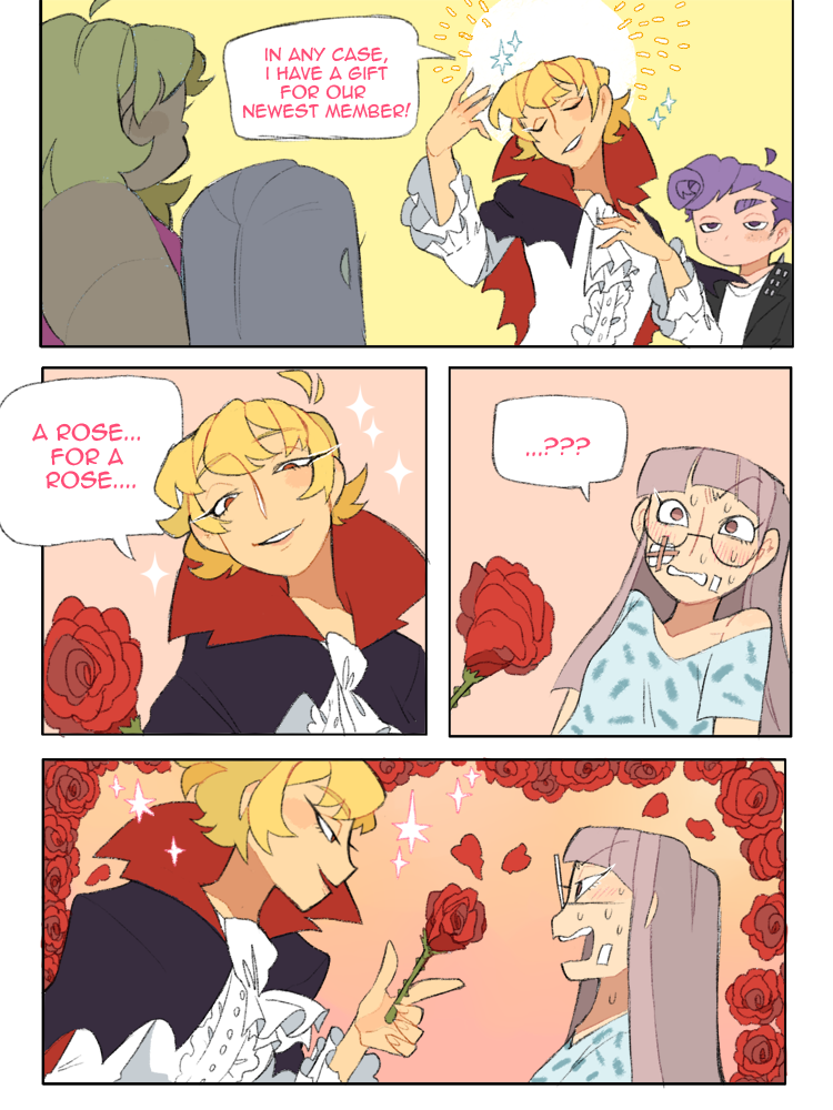 in other news, i've been working very diligently on comics... these are my favorite pages so far... it's count and bax's introductions.... 