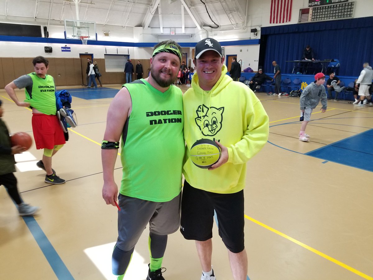 DoogerNation's tweet photo. With his first career 3 point field goal and under 10 turnovers today, the game ball had been awarded to Greg "The Wreck" Hockemeyer @TheWreck23 #DoogerNation https://t.co/xnrN814eNE