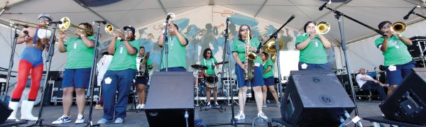 Y'all!  QUICK!!  The <a href="/OrigPinettes/">Pinettes Brass Band</a> Pinettes Brass Band are about to take the stage at <a href="/CongoSquareFest/">CongoSquareFest</a>.  They're gonna show the #ClassGotBrass bands how it's done!  (Full disclaimer: this band is a personal fav) 📸 by <a href="/OffBeatMagazine/">OffBeat Magazine</a>