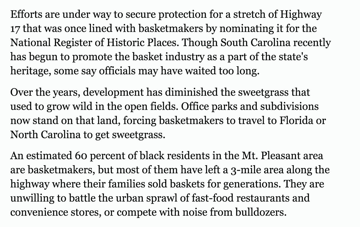 here's an example, re: Gullah basketmakers in the US