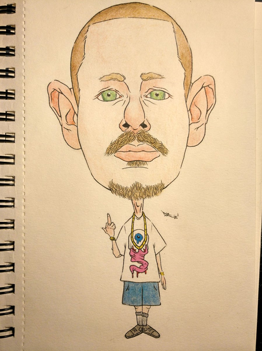 putosgoblins's tweet photo. #dailydrawing #challenge 
63/365 - prof 
#prof #rap #hiphop #hiphopart #underground #music #lowbrow #lowbrowart #art #colorful #watercolor #ink #caricature #character #design @rhymesayers @Profgampo https://t.co/ZtsBLHa7qx