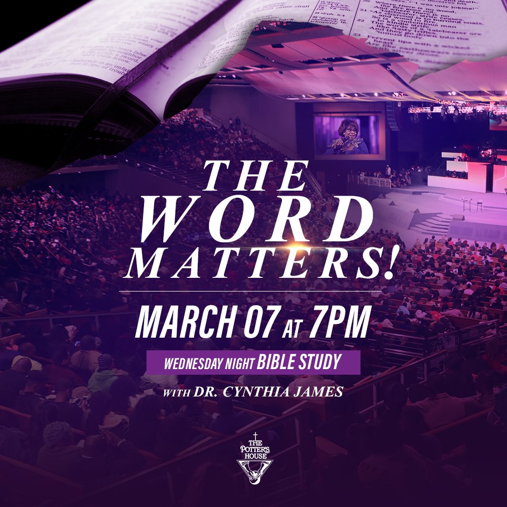TPHDallas's tweet photo. Join @DrCynthiaJames this Wednesday at 7pm for #TheWordMatters! You don't want to miss this! #WNBS #TPHOnline https://t.co/641jJuCyKc