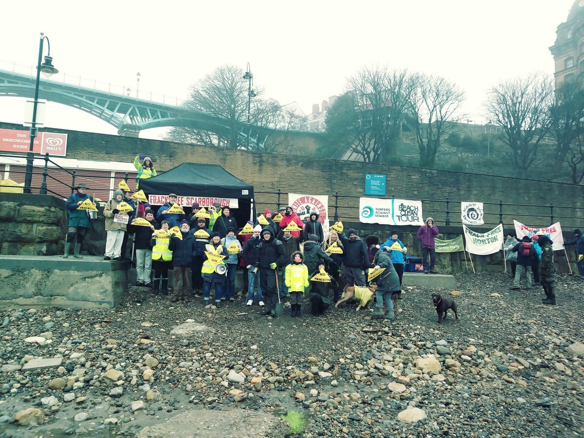 Great action today in Scarborough. Big thank you to everyone who braved the cold and rain for the march, rally and beach clean #WeSaidNO #INEOSvTHEPEOPLE
