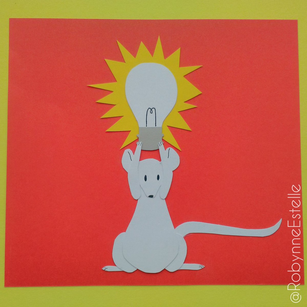 RobynneEstelle's tweet photo. A lil papercut mousey, he's got an idea! 💡🐁
#papercut #papercutout #mouse #artoftheday #artistsontwitter #northeastartist #artcoursework https://t.co/EeaBjY663z
