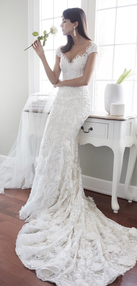 slinky lace wedding dress