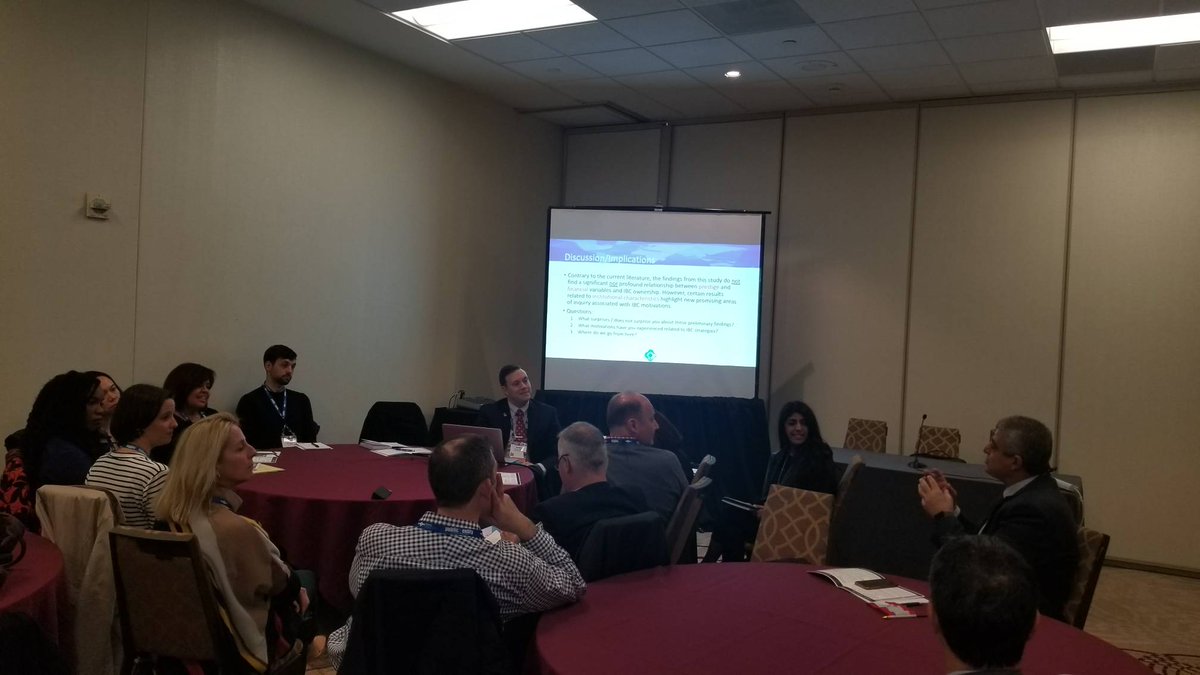 NASPA_IEKC's tweet photo. Colleagues discussing "What really motivates international branch campuses?" Thank you Justin Jeffery for facilitating this rich conversation! #IntlSymp18 #NASPA18 https://t.co/NhQQdcv5LH