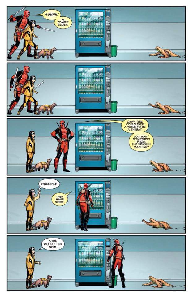 JediJeff87's tweet photo. Oh Deadpool. Don't ever change. #sloth #zombie #vengeance #zombiesloth https://t.co/G5nkSzZS7c