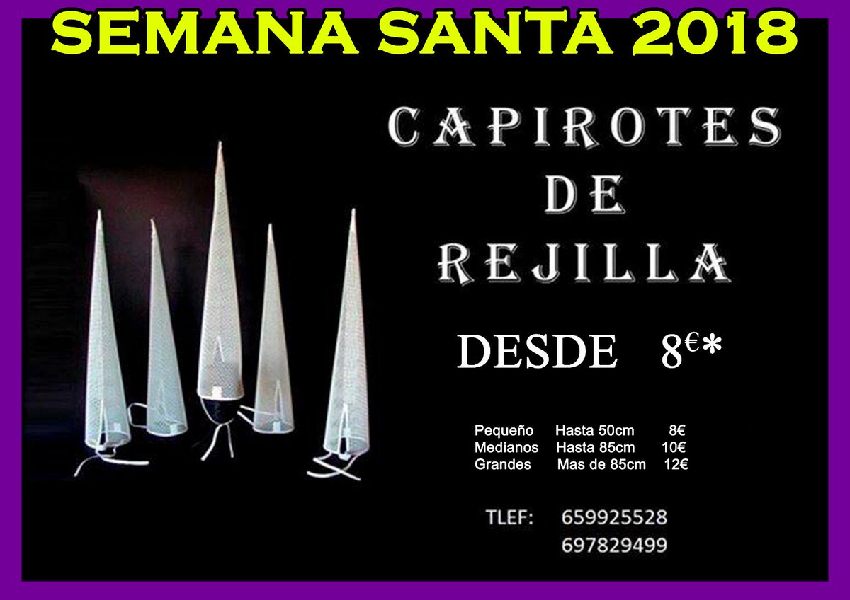 Capirotes para la Semana Santa 2.018