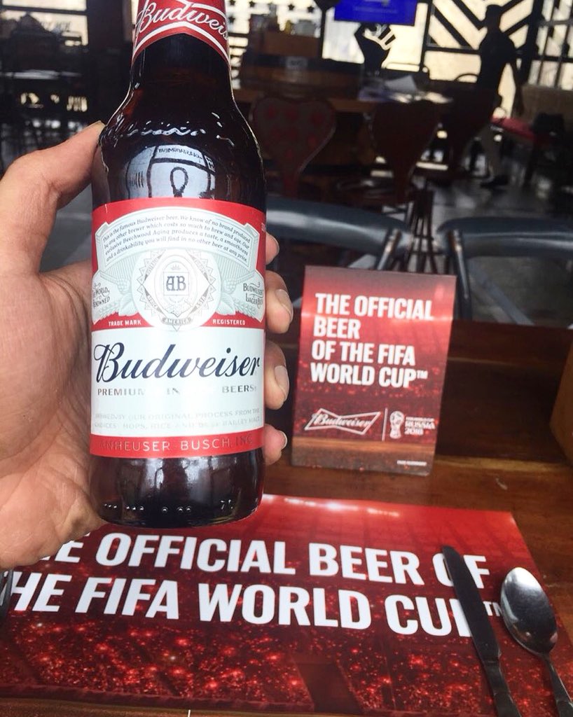 FIFA with #Budweiser! Go grab a few Buds and get an opportunity to go watch the FIFA World Cup finals in Russia for the super @Budweiserexperiences #Lightuptheworldcup