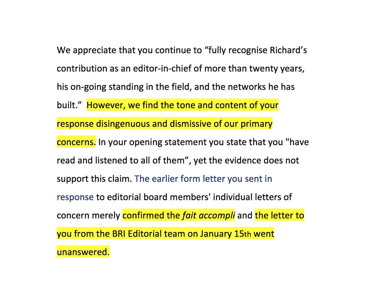 lorchBRI's tweet photo. Second open letter from #BRIresearch's Editorial Board members and Associate Editors - T&F failed to address their grave concerns: "dismissive" and "disingenuous" https://t.co/Eb1Hv490pJ Protest & sign the petition #saveBRIeditor https://t.co/iO2dbXV7Q4 https://t.co/ar0DKXZlmY