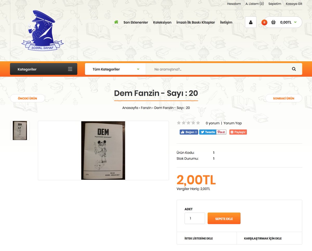 Dem Fanzin Sayı 20 Sosyal Sahaf ve sosyalsahaf.com 'da 
<a href="/demfanzin/">demfanzin</a>